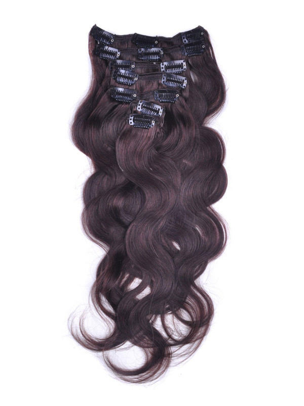 Mørkebrun(#2) Premium Body Wave Clip In Hair Extensions 7 stk 0