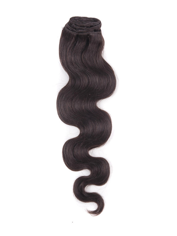 Dark Brown(#2) Deluxe Body Wave Clip In Human Hair Extensions 7 Pieces cih020 1
