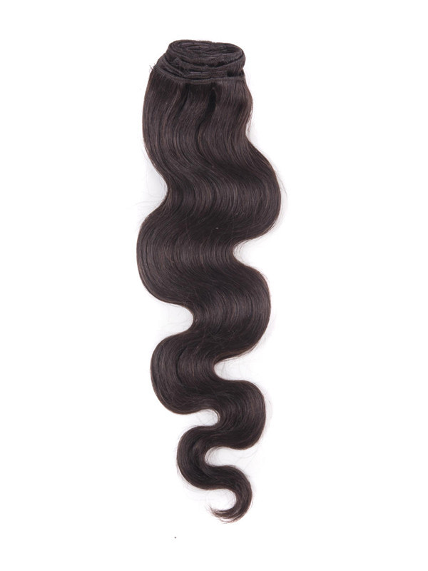 Brun foncé(#2) Extensions de Cheveux Naturels à Clips Deluxe Body Wave 7 Pièces 1