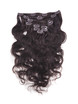 Mörkbrun(#2) Ultimate Body Wave Clip i Remy Hair Extensions 9 delar 0 small