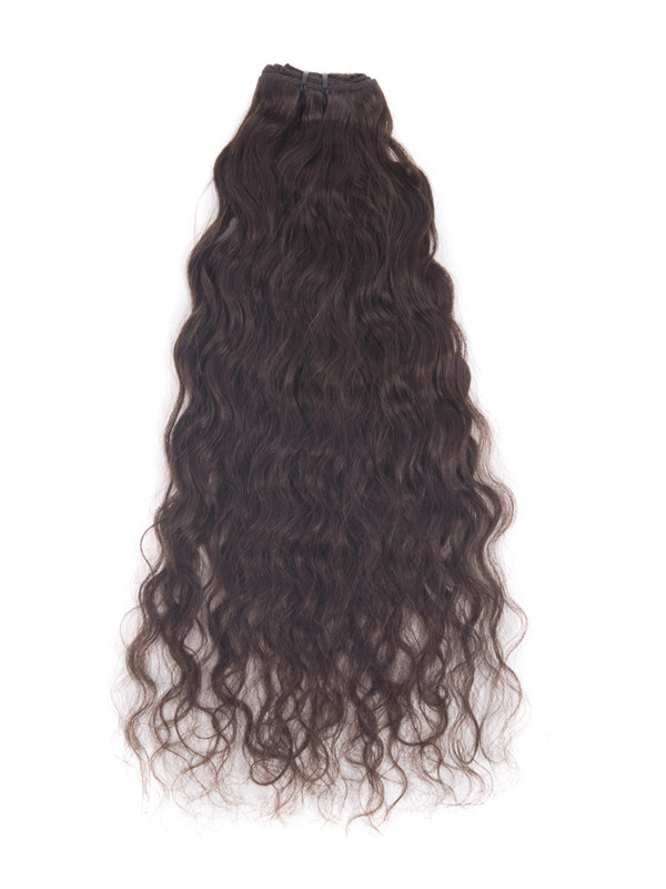 Dark Brown(#2) Deluxe Kinky Curl Clip In Human Hair Extensions 7 Pieces-np 2