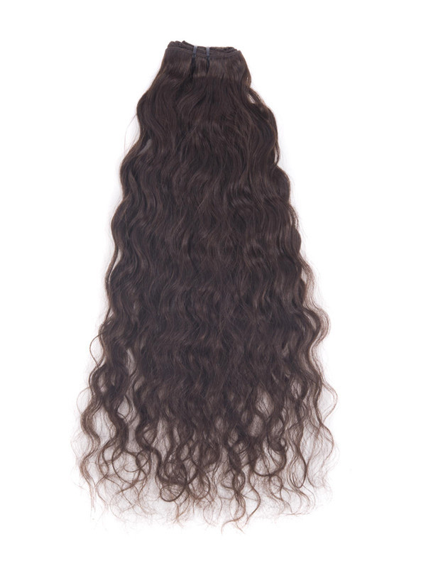 Brun foncé(#2) Deluxe Kinky Curl Clip In Human Hair Extensions 7 Pièces-np 2