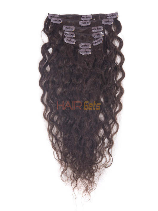 Dark Brown(#2) Ultimate Kinky Curl Clip In Remy Hair Extensions 9 Pieces-np 1