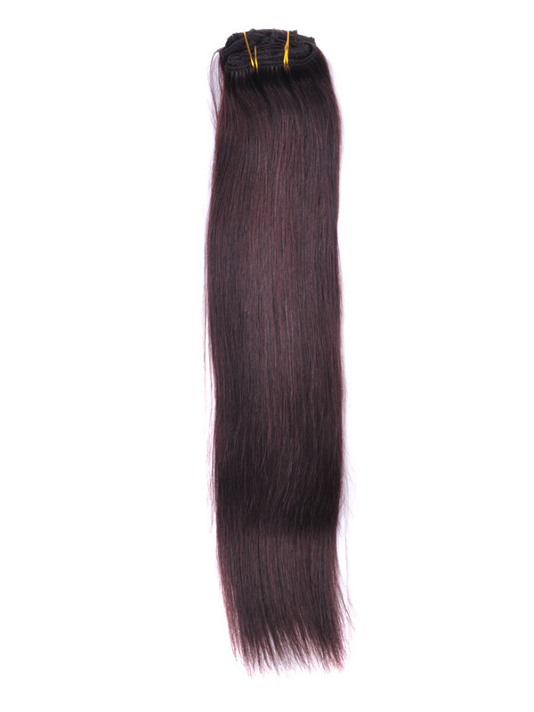 Dark Brown(#2) Deluxe Silky Straight Clip In Human Hair Extensions 7 Pieces 2
