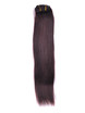 Dark Brown(#2) Deluxe Silky Straight Clip In Human Hair Extensions 7 Pieces 2 small