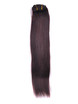 Mørkebrun(#2) Deluxe Silkeaktig Straight Clip In Human Hair Extensions 7 stykker 2 small