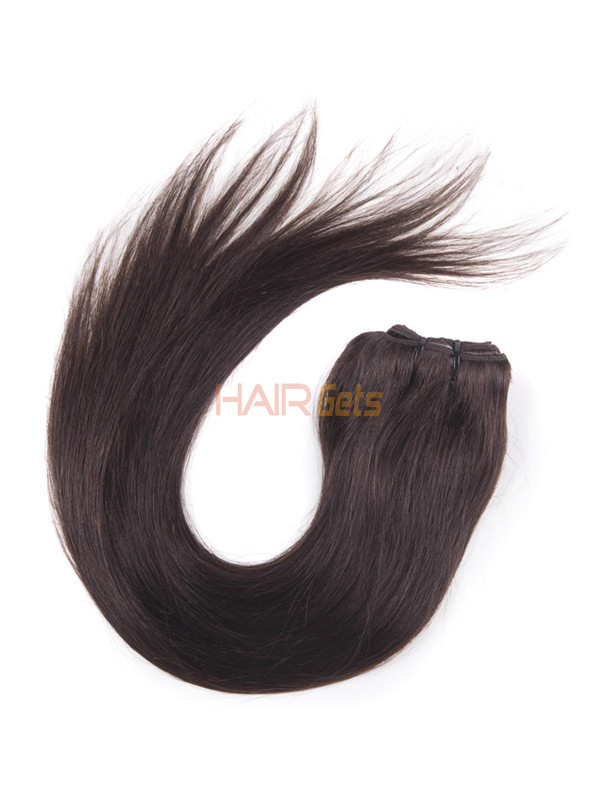 Dark Brown(#2) Ultimate Silky Straight Clip In Remy Hair Extensions 9 Pieces 2