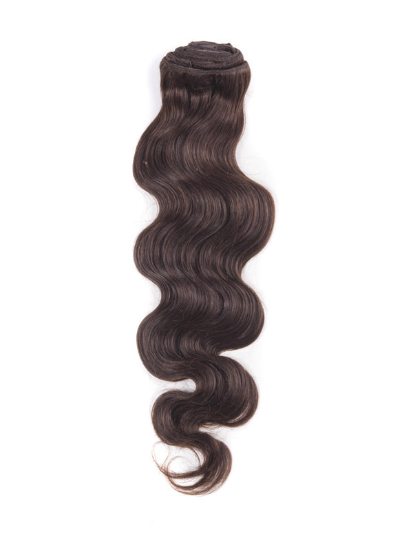 Medium Brown(#4) Deluxe Body Wave Clip i mänskliga hårförlängningar 7 delar 0