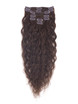 Medium Brown(#4) Deluxe Kinky Curl Clip I Human Hair Extensions 7 stk 1 small