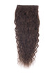 Medium Brown(#4) Deluxe Kinky Curl Clip I Human Hair Extensions 7 delar 2 small