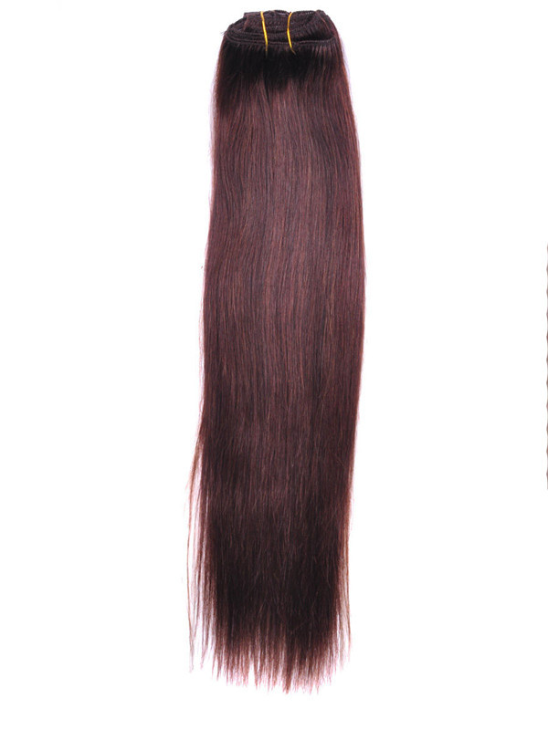 Medium Brown(#4) Premium Straight Clip In Hair Extensions 7 Pieces 1
