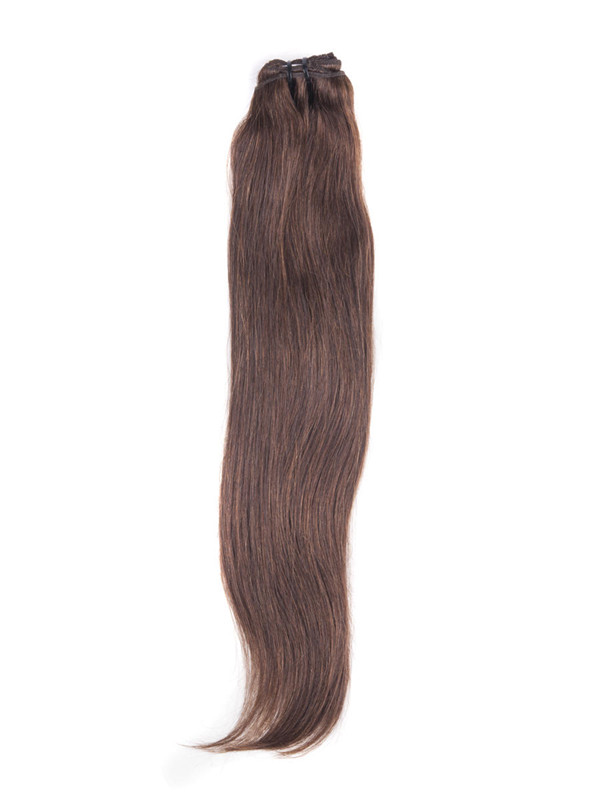 Medium Brown(#4) Ultimate Straight Clip In Remy Hair Extensions 9 Pieces 2