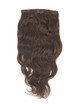 Medium Chestnut Brown(#6) Premium Body Wave Clip In Hair Extensions 7 stk. 4 small