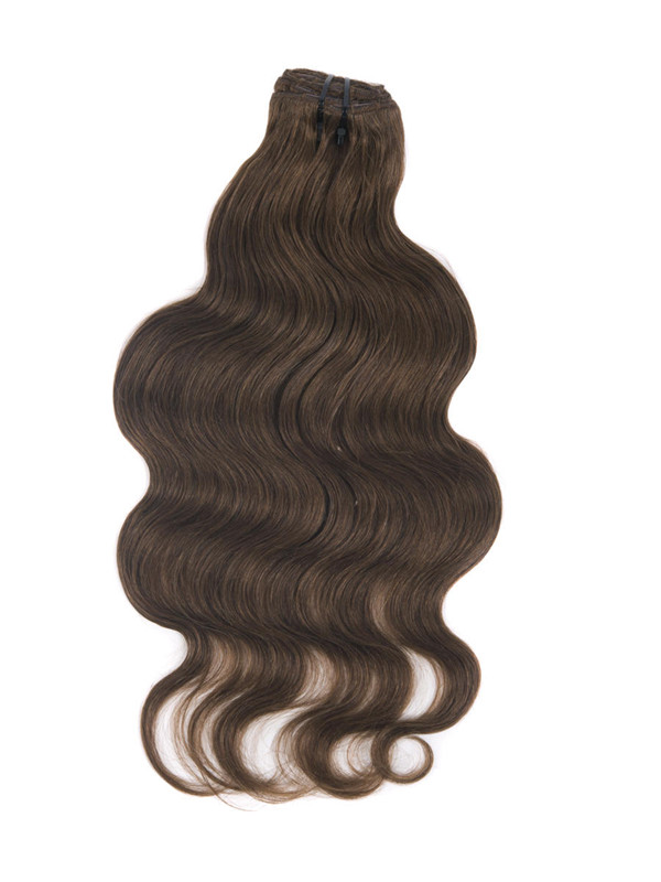 Medium Chestnut Brown(#6) Deluxe Body Wave Clip In Human Hair Extensions 7 Pieces cih038 2