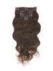 Medium Chestnut Brown(#6) Deluxe Body Wave Clip i människohårförlängningar 7 delar 3 small