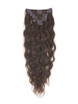 Medium Chestnut Brown(#6) Deluxe Kinky Curl Clip In Human Hair Extensions 7 Pieces 0 small