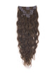 Medium kastanjebruin (#6) Deluxe Kinky Curl Clip In Extensions van echt haar 7 stuks 0 small