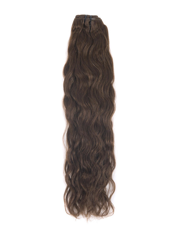 Medium Chestnut Brown(#6) Deluxe Kinky Curl Clip In Human Hair Extensions 7 Pieces 2