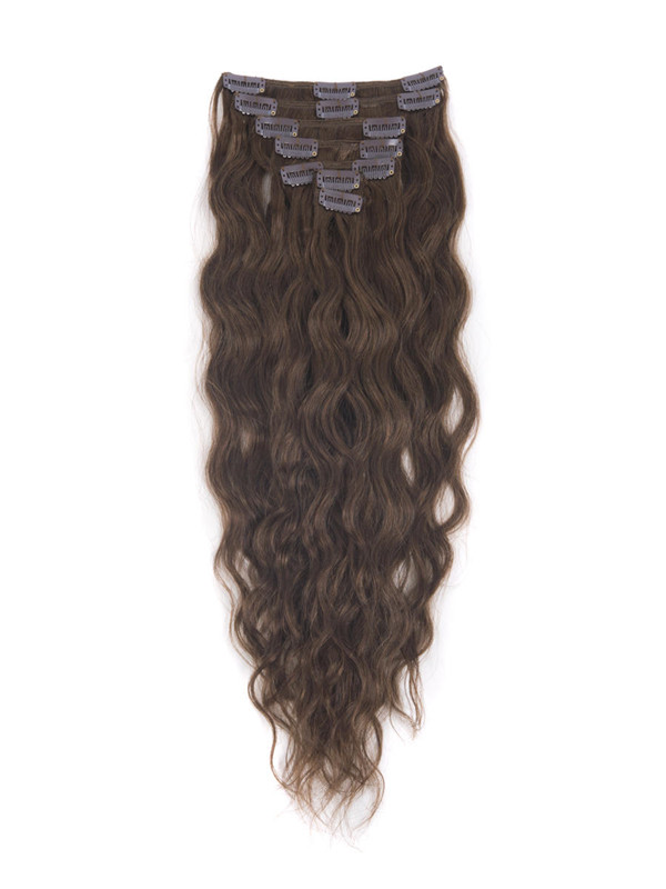 Medium Chestnut Brown(#6) Ultimate Kinky Curl Clip In Remy Hair Extensions 9 Pieces-np cih042 0