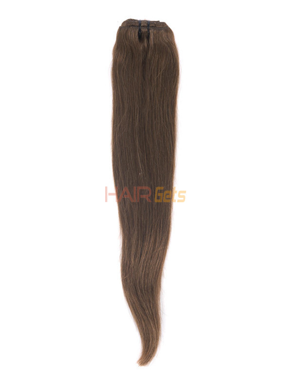 Medium Chestnut Brown(#6) Premium Straight Clip In Hair Extensions 7 Pieces 5