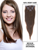 Medium Chestnut Brown(#6) Deluxe Rak Clip In Human Hair Extensions 7 delar 1 small