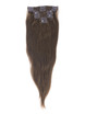 Medium Chestnut Brown(#6) Ultimate Straight Clip In Remy Hair Extensions 9 Pieces-np 2 small