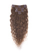 Light Chestnut(#8) Deluxe Kinky Curl Clip In Human Hair Extensions 7 Pieces-np cih050 1 small