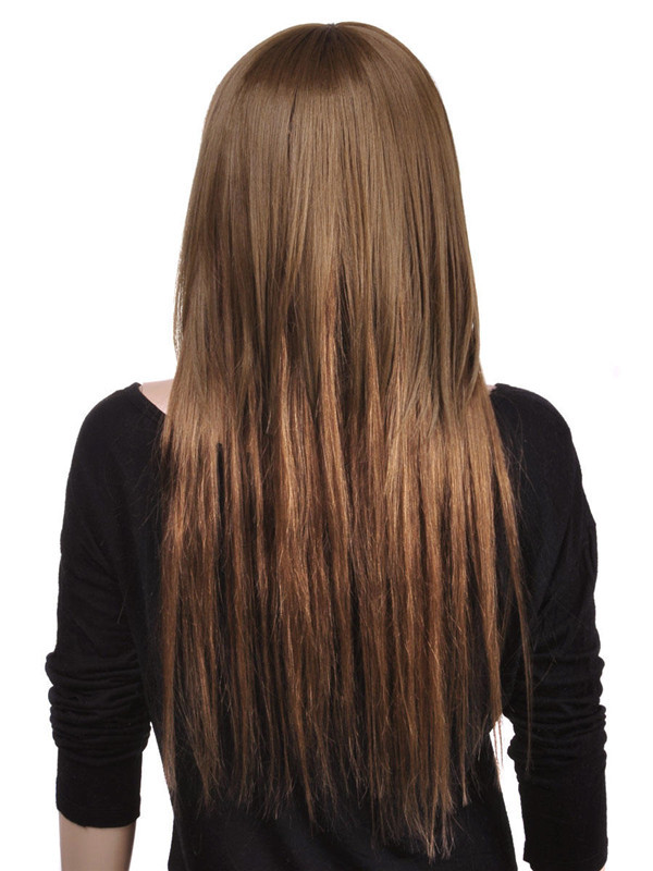 Light Chestnut(#8) Premium Rak Clip In Hair Extensions 7 delar 1