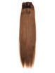 Light Chestnut(#8) Premium Straight Clip In Hair Extensions 7 stk 2 small