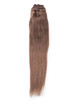 Light Chestnut(#8) Ultimate Straight Clip In Remy Hair Extensions 9 stk. 2 small