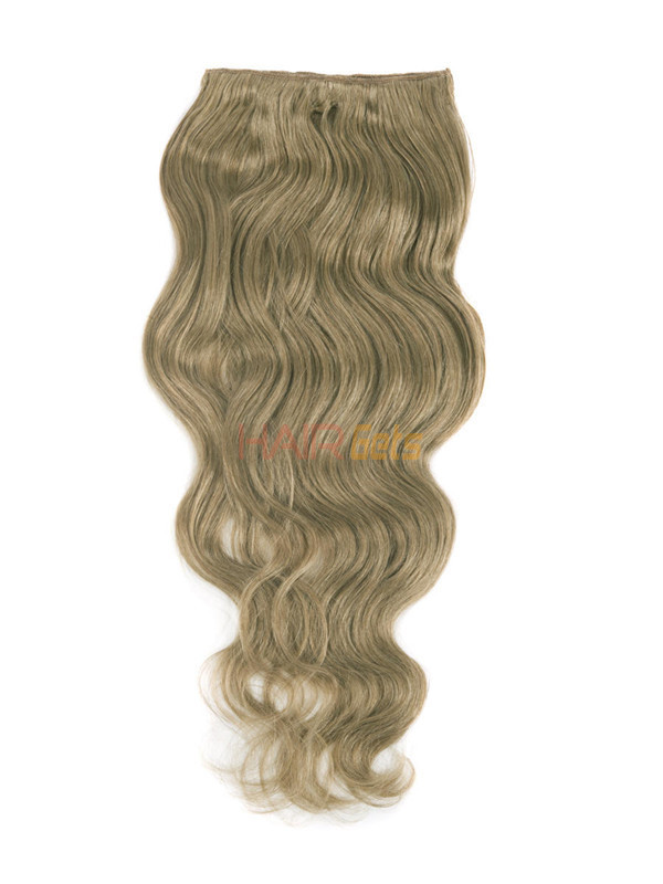 Light Golden Brown(#12) Premium Body Wave Clip In Hair Extensions 7 Pieces 3