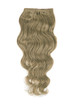 Light Golden Brown(#12) Deluxe Body Wave Clip In Human Hair Extensions 7 Pieces 3 small