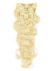 Medium Blonde(#24) Deluxe Body Wave Clip In Human Hair Extensions 7 Pieces-np 0 small