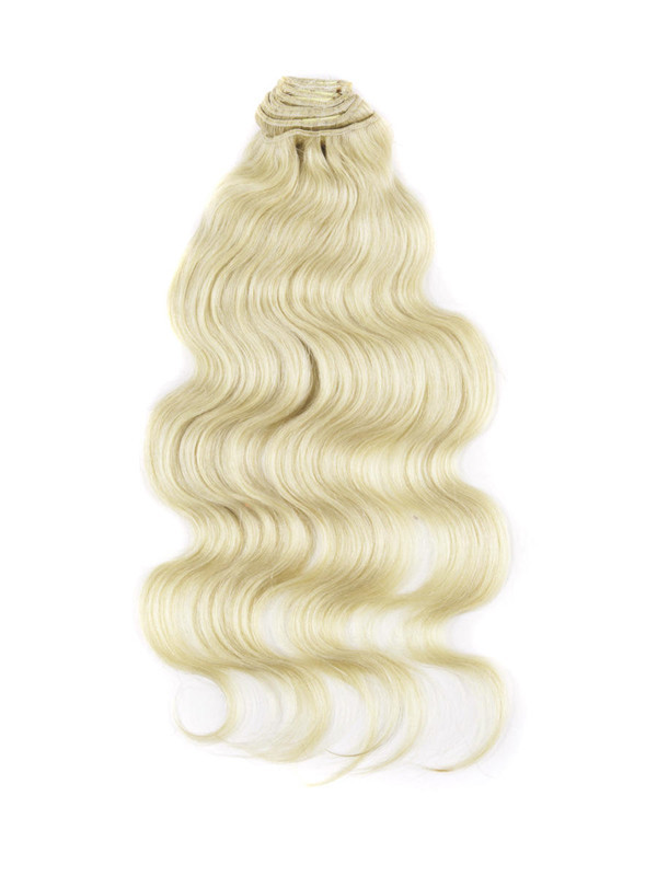 Tóc vàng trung bình (# 24) Kẹp sóng cơ thể cuối cùng trong phần mở rộng tóc Remy 9 miếng 2