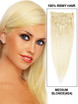 Medium Blond(#24) Ultimate Straight Clip In Remy Hair Extensions 9 stykker 0 small