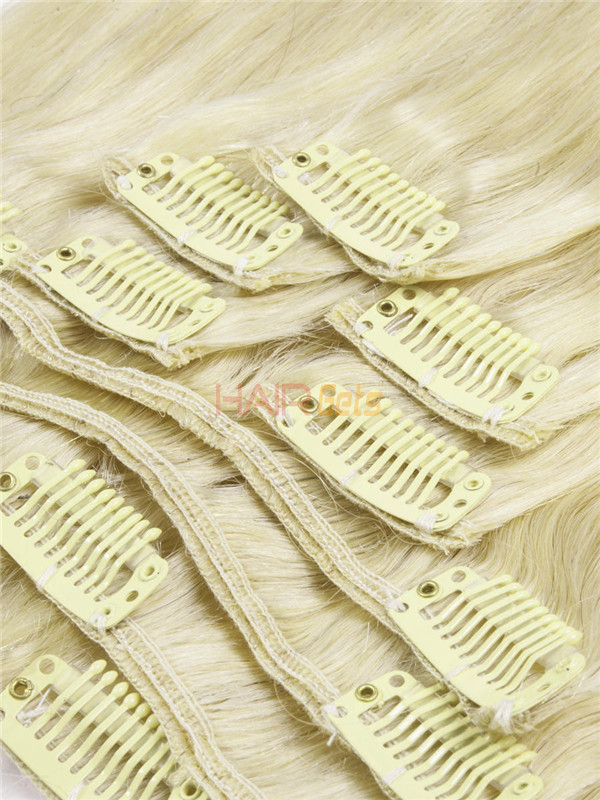Medium Blonde(#24) Ultimate Straight Clip In Remy Hair Extensions 9 Pieces 4
