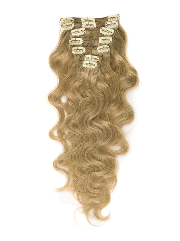 Strawberry Blonde(#27) Deluxe Body Wave Clip In Human Hair Extensions 7 Pieces cih071 0