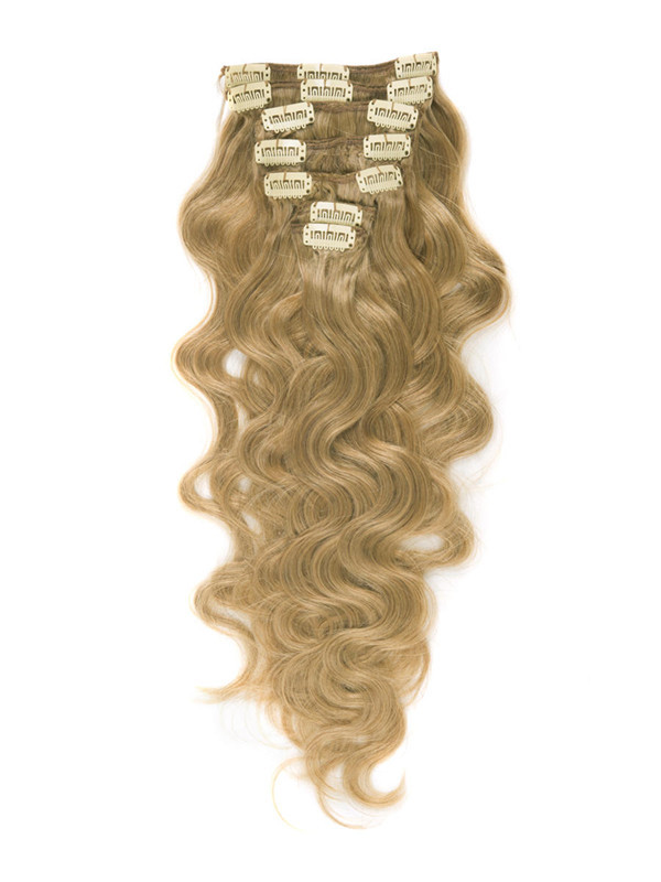 Strawberry Blonde(#27) Deluxe Body Wave Extensions de Cheveux Humains à Clip 7 Pièces 0