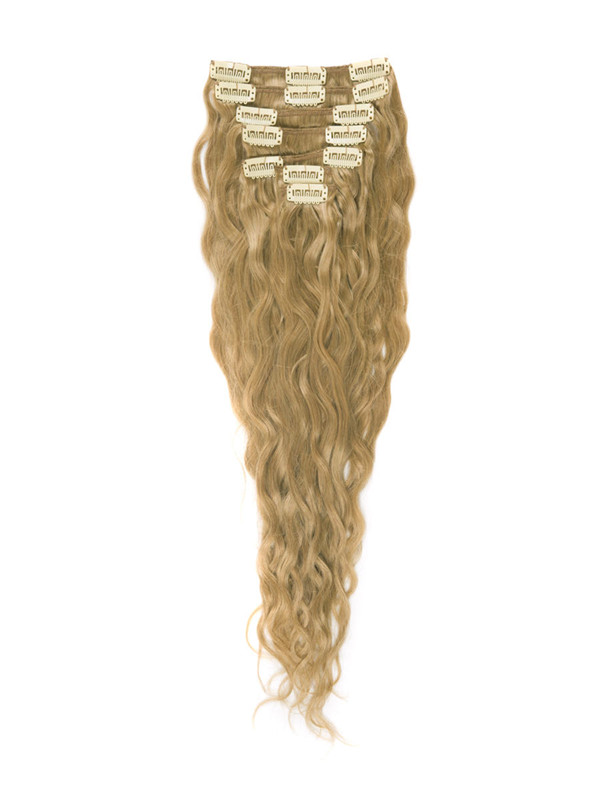 Strawberry Blonde(#27) Premium Kinky Curl Clip In Hair Extensions 7 Pieces 2
