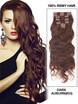 Mörk Auburn(#33) Premium Body Wave Clip In Hair Extensions 7 delar 0 small