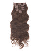 Mörk Auburn(#33) Premium Body Wave Clip In Hair Extensions 7 delar 1 small