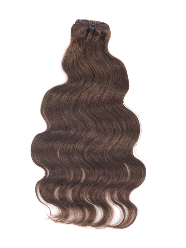 Mörk Auburn(#33) Premium Body Wave Clip In Hair Extensions 7 delar 3