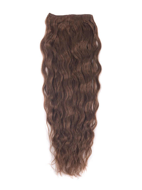 Dark Auburn(#33) Deluxe Kinky Curl Clip In Human Hair Extensions 7 Pieces 1