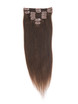 Dark Auburn (#33) Clip recto de lujo en extensiones de cabello humano 7 piezas 1 small