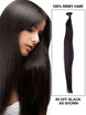 50 шт. Шелковистые прямые волосы Remy Stick Tip / I Tip Natural Black (# 1B) 0 small