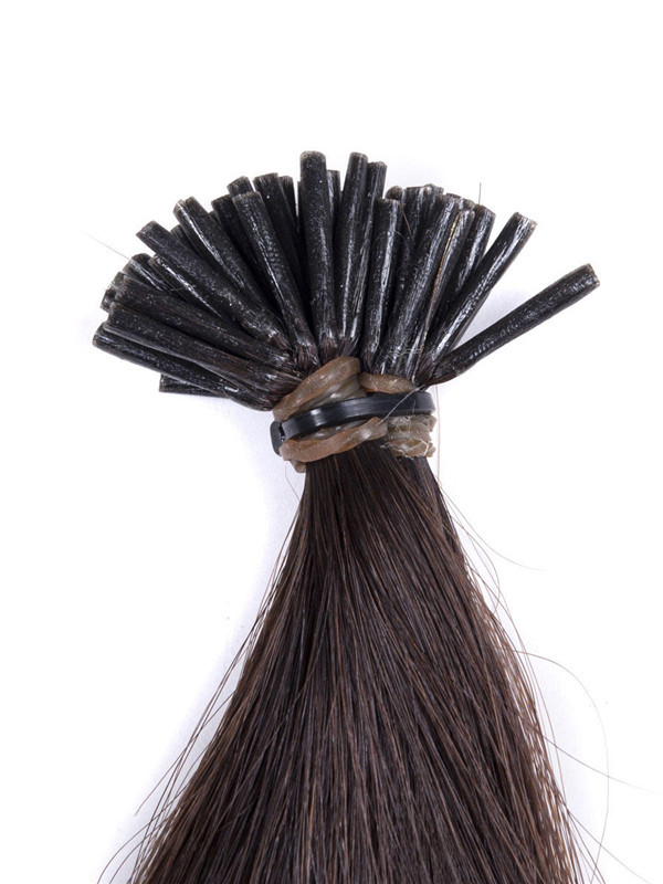 50 Stück Silky Straight Remy Stick Tip/I Tip Haarverlängerungen Naturschwarz (#1B) 3