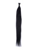50 шт. Шелковистая прямая палочка с наконечником / I наконечник Remy Hair Extensions Jet Black (# 1) 0 small
