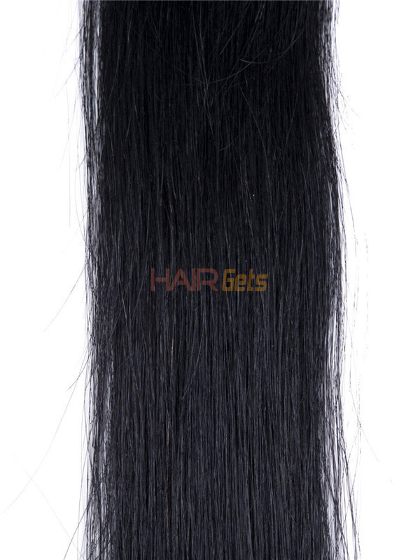 50 Piece Silky Straight Stick Tip/I Tip Remy Hair Extensions Jet Black(#1) 2