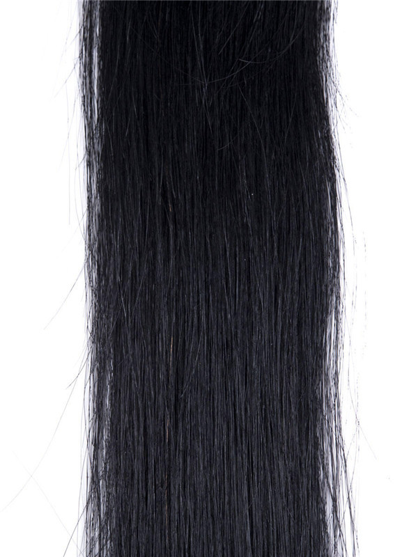 Extensiones de cabello Remy con punta recta y sedosa de 50 piezas, color negro azabache (n.º 1) 2