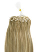 Remy Micro Loop Hair Extensions 100 tråde silkeagtig lige gyldenbrun/blond(#F12/613) 1 small